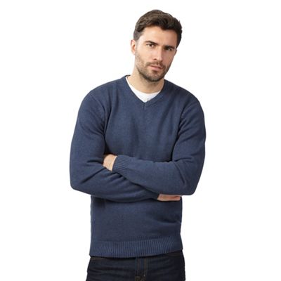 Jeff Banks Big and tall naVy V neck jumper